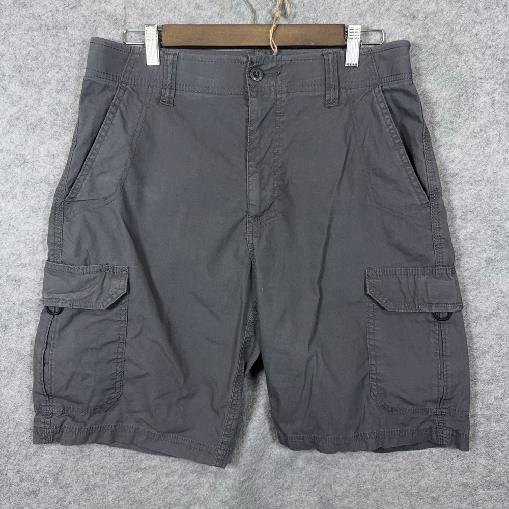 Lee Extreme Motion Cargo Shorts Mens 32 Gray Stretch Utility Pocket